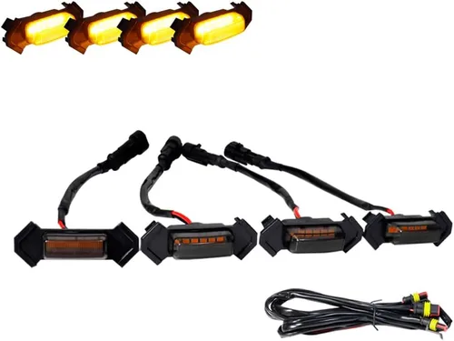 Vista 2 de 4 luces LED ámbar de lente ahumada compatibles con Toyota Tacoma TRD PRO 2016 2017 2018 2019 parrilla
