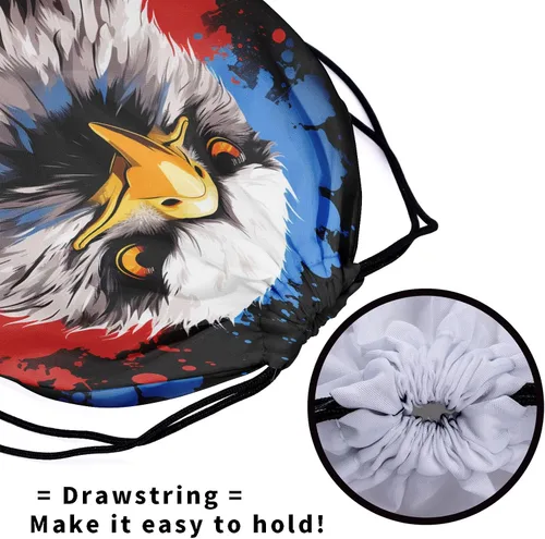 Vista 68 de Bolsa de agarre de gimnasia de piel de animal, bolsa de gimnasia con cordón ajustable, bolsa de cuerda para fauna silvestre, Mariposas Galaxy