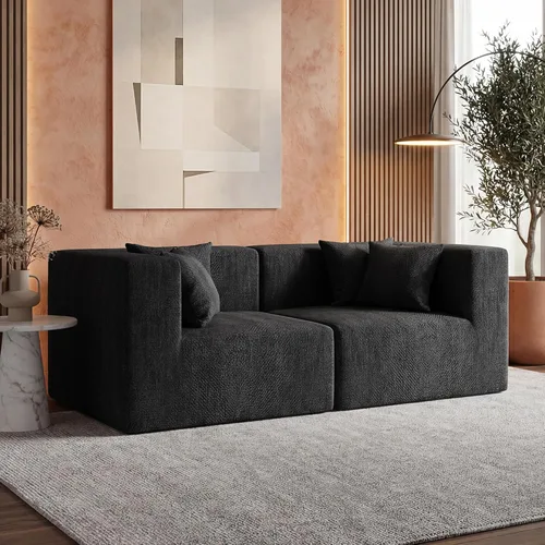 Vista 65 de MONVANE Sofá cama convertible de 55.5 pulgadas, sofá cama 2 en 1 sin hueso con bolsillo de almacenamiento, cómodo sofá de asiento profundo