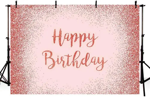 Vista 4 de MEHOFOND Fondo de fotos con purpurina de oro rosa y rosa, accesorios de fondo brillante para niña y mujer, pancarta de fiesta de feliz cumpleaños