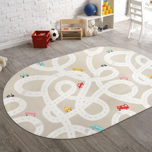Vista 11 de STARUIA Alfombra de juego para niños, 60 x 32 pulgadas, ultra antideslizante, alfombra educativa para niños, alfombra de coche lavable