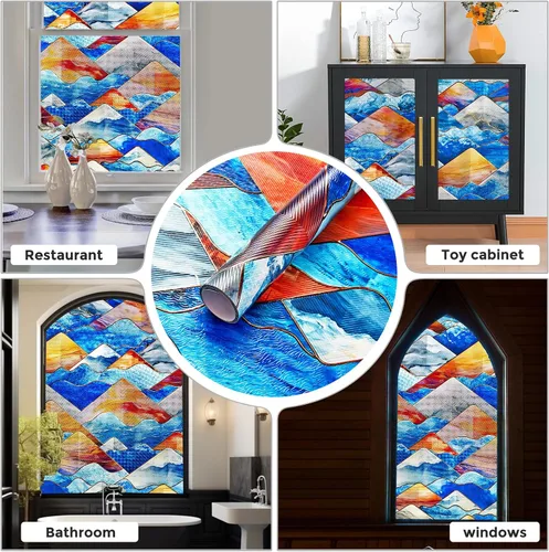 Vista 7 de Beautsaid - Película de privacidad para ventana (montañas, 16.9 x 39.4 pulgadas)