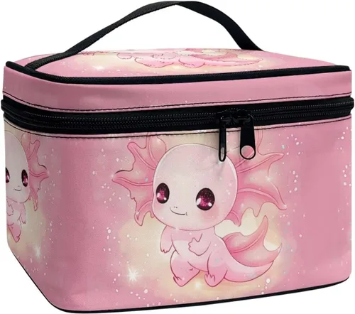Vista 9 de Flashideas Bolsa de maquillaje para cosméticos Almacenamiento vertical Bolsa de maquillaje de viaje de gran capacidad, Caballo Azteca 1