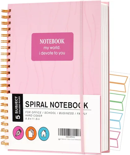 Vista 12 de Yoment Cuaderno de espiral de tapa dura de 8.5 x 11 pulgadas, 240 páginas, cuadernos grandes A4 para el trabajo, 100 GSM, cuaderno de papel
