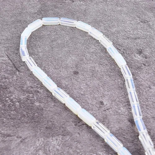 Vista 14 de 28 cuentas sueltas de turquesa blanca natural de 0.157 x 0.512 in, piedra con energía curativa para la fabricación de joyas, 15.5 pulgadas por hebra