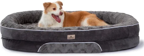 Vista 34 de Cama Sofá Ortopédica para Perros de Tamaño Grande con Soporte de Espuma de Huevo, Cojines Reforzados de Cuatro Lados, Tela Suave Resistente al
