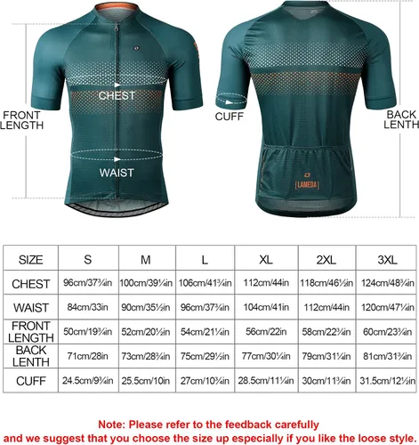 Vista 6 de LAMEDA Camiseta de ciclismo para hombre, transpirable, ligera, de manga corta, elástica, con cremallera completa