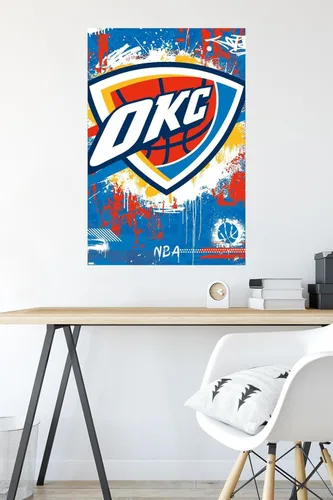 Vista 6 de NBA Oklahoma City Thunder - Póster de pared con logotipo Maximalist 23