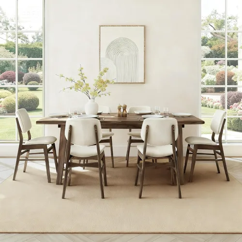 Vista 13 de KISLOT - Juego de 2 sillas de comedor de madera, sillas de cocina tapizadas, originales