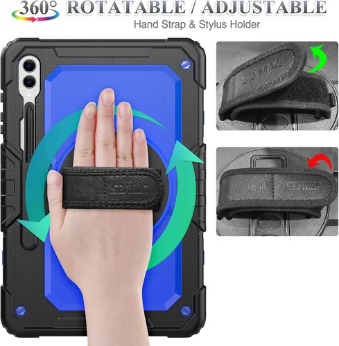 Vista 3 de SEYMAC stock Funda para tableta Samsung Galaxy Tab S9 Plus de 12.4 pulgadas 2023 con protector de pantalla y soporte para lápiz