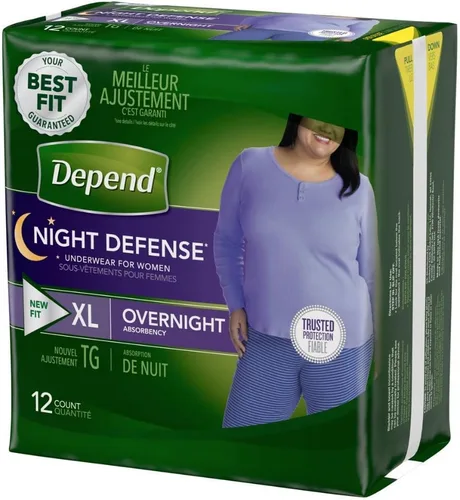 Vista 5 de Medium Overnight Depends Women - Ropa interior para incontinencia de defensa nocturna, color morado