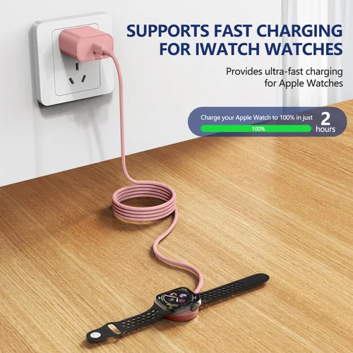 Vista 5 de Susnwere Cargador Rápido para Cargadores de Apple Watch con Bloque de Carga de 20W, USB C Magnético para Cable de Carga Rápida i-Watch para Watch