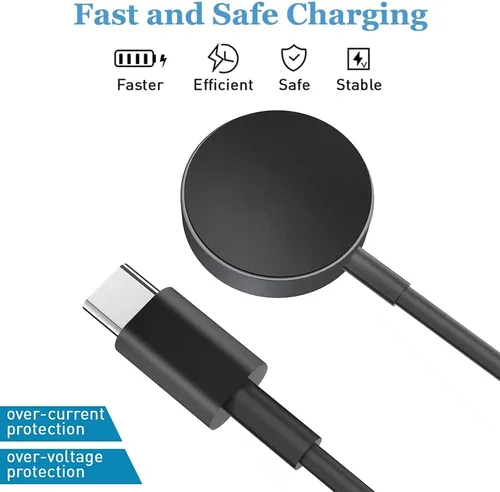 Vista 2 de Threeeggs Cargador para Samsung Galaxy Watch 5 Pro, cable de carga USB C con funda de aleación de aluminio para Galaxy Watch 5 Smartwatch de 3.3