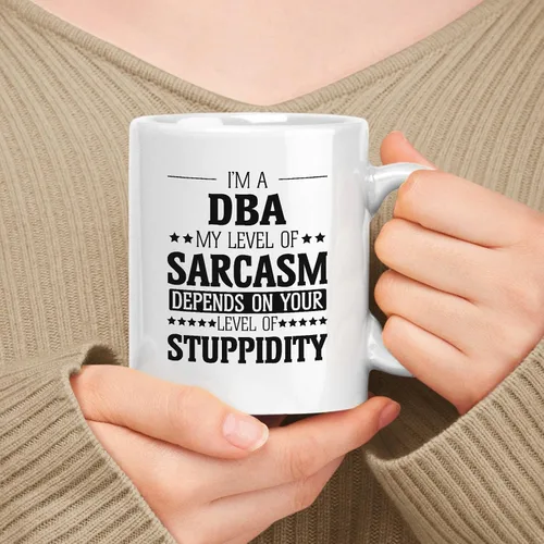 Vista 187 de Taza de cerámica blanca de regalo para administrador de 11 oz, 15 onzas, mi nivel de sarcasmo depende de tu nivel