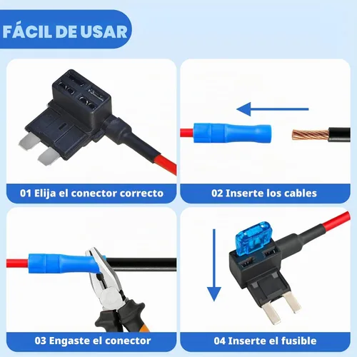 Vista 5 de Paquete de 16 fusibles de 4 tipos, soporte de fusible de 12 V para añadir