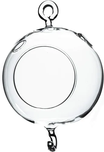 Vista 33 de WGV Globo de terrario colgante, ancho 3 pulgadas, altura 4 pulgadas, maceta de aire para suculentas, florero de vidrio transparente con parte