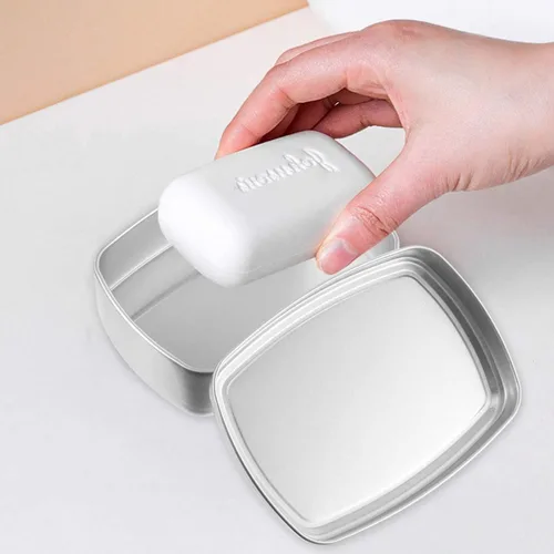 Vista 8 de Caja de aluminio cuadrada de 2 piezas de cosméticos Contenedor de almacenamiento de aluminio Contenedor de almacenamiento cuadrado