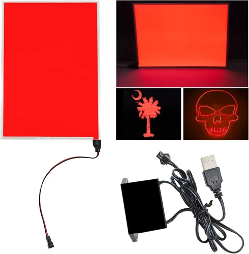 Vista 9 de El Panel de retroiluminación 8.2 x 5.9 pulgadas, panel de luz electroluminiscente, luz de fondo cortable, lámina de papel neón para decoración