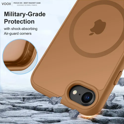 Vista 4 de Vooii Funda para iPhone SE 3ª/2ª/2020 con Magnético, Funda iPhone 8/7 [Compatible con Magsafe] [Diseño Integrado] Sensación de Agarre Cómoda Delgada