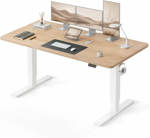 Vista 13 de CubiCubi Escritorio eléctrico grande de pie de 48 x 30 pulgadas, escritorio Negro