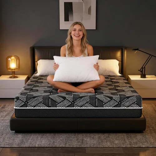 Vista 7 de Colchón de tamaño individual de espuma viscoelástica de gel de 6 pulgadas para noches frescas y alivio de presión, firmeza media en una caja, alivio