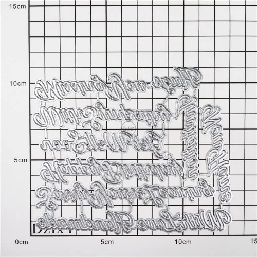 Vista 3 de DzIxY Happy Birthday Abrazos Palabras Troqueles de corte de metal para hacer tarjetas, kit de papel de relieve, troquelados, plantillas de máquina