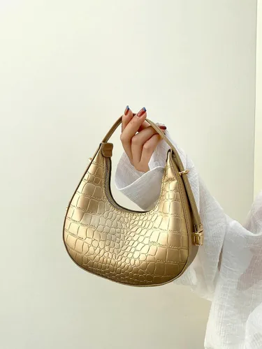 Vista 3 de Verdusa Bolso de mano metálico de piel sintética con asa superior para mujer