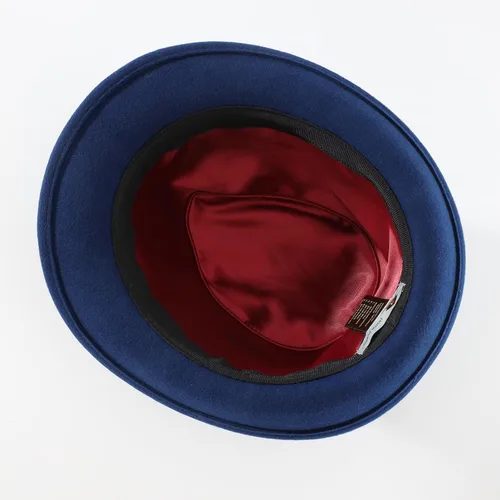 Vista 33 de Home Prefer Sombrero de invierno de fieltro de lana para hombre Sombrero de ala corta Fedora