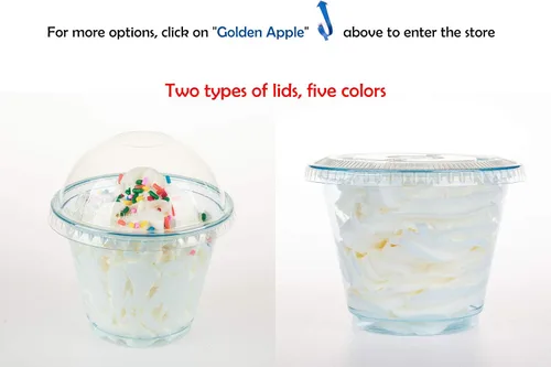 Vista 6 de Golden Apple, Juego de 25 vasos de color con tapas de cúpula sin agujero (azul)..