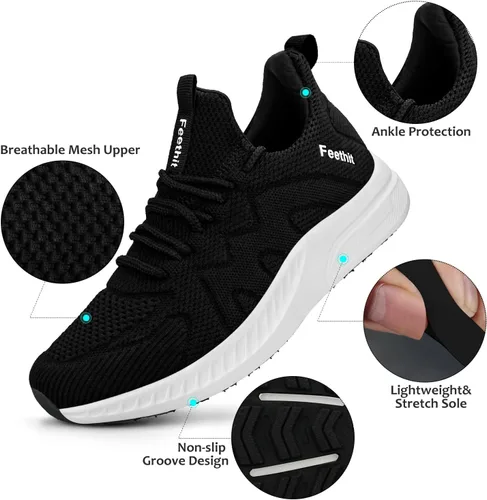 Vista 2 de Feethit Tenis de correr para mujer, ligeros, antideslizantes, cómodos, a la moda