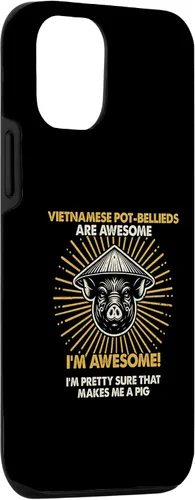 Vista 3 de iPhone 15 Pig Dad Mom Awesome - Farmer Breeder Vietnamese Pot-Bellieds Case