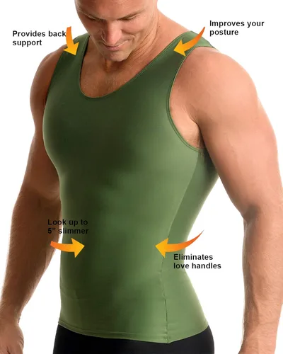 Vista 4 de Insta Slim musculosa de compresión muscular (Int) para hombre