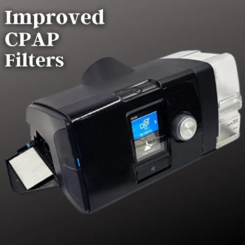 Vista 3 de Paquete de 20 filtros CPAP desechables para ResMed AirSense 10 / AirCurve 10 / S9 / AirStart - Filtros de máquina CPAP de repuesto para polvo