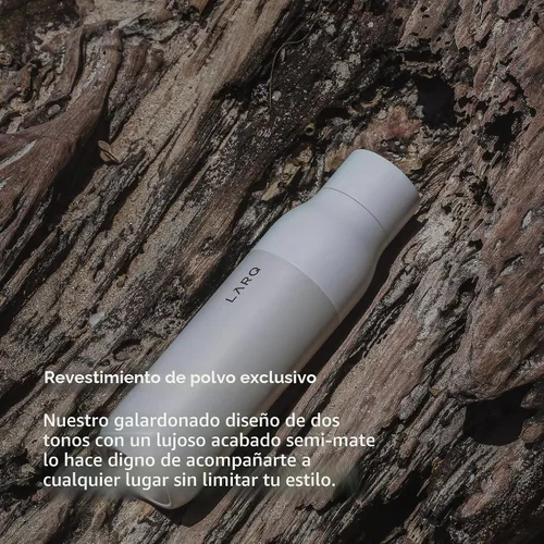 Vista 5 de LARQ Bottle Twist Top - Botella de agua aislada de acero inoxidable de 17 onzas, sin BPA, botella de agua reutilizable para campamento, oficina