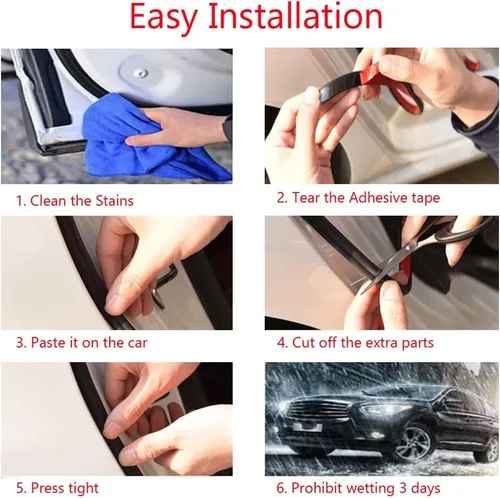 Vista 6 de ESUPPORT - Tira de sellado para puerta de automóvil en forma de P Vehículo auto 157" 4M Universal P-Shape Weather Stripping impermeable a prueba
