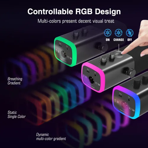 Vista 4 de FIFINE - Micrófono para juegos y paquete de soporte de brazo de perfil bajo, micrófono dinámico XLR/USB con botón de silencio, luz RGB, soporte