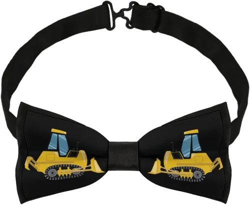 Vista 4 de Dozer Bulldozer Grader - Corbata para hombre, diseño de corbatín ajustable previamente atada para regalo