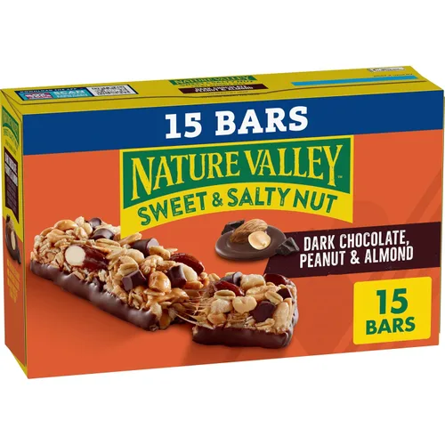 Vista 15 de Nature Valley Barras de granola de nueces dulces y saladas, maní, 15 barras, 18 onzas