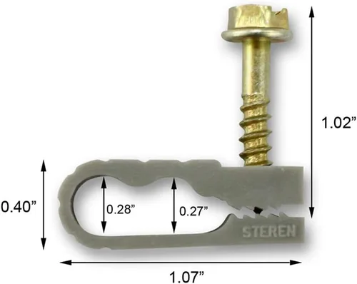 Vista 5 de STEREN Clips coaxiales para cables - Soporte para cables - Clips de alambre - Clips laterales para colgar - Soporte de cable para escritorio Gris