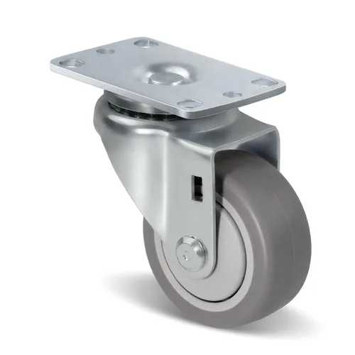 Vista 20 de Ruedas resistentes de 3 pulgadas, ruedas giratorias con frenos, ruedas de placa con rueda de goma para muebles, plataforma, camión, carrito