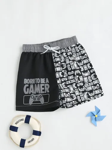 Vista 5 de SOLY HUX Boy's Swim Trunks Shorts Print Swim Trunks Drawstring Waist Beach Board Shorts Bathing Suits