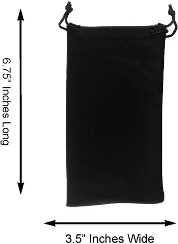 Vista 6 de Super Z Outlet Gafas de sol de microfibra negras y accesorios para teléfono celular, bolsa con cierre de cordón para limpieza, protección