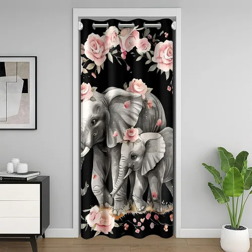 Vista 22 de jejeloiu Cow Skull Door Curtain for Doorway Privacy 34x80 Inch 1 Panel Kids Longhorn Skull Closet Cover for Boys Girls Teens Western Desert Room