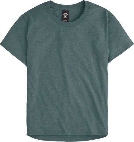 Vista 6 de Hanes Camiseta clásica de cuello redondo de triple mezcla para mujer, con dobladillo curvado, disponible en tallas grandes