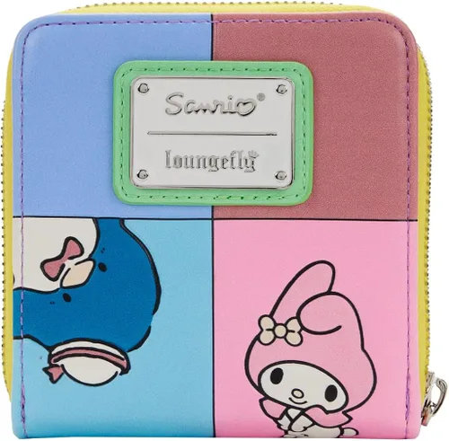Vista 2 de Loungefly Hello Kitty and Friends - Cartera de bloque de color con cremallera alrededor, Multi colorido, Plegable