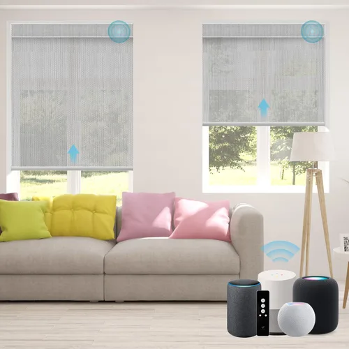 Vista 43 de SmartWings Persianas Enrollables Inteligentes Motorizadas con Filtro de Luz, Persianas Eléctricas con Control Remoto para Ventanas Compatibles