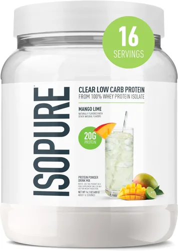 Vista 21 de Isopure - polvo de proteína de suero de leche con sabor a fruta ligera refrescante