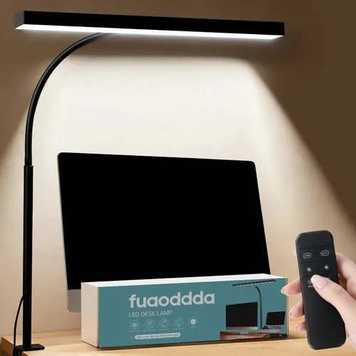 Vista 8 de Lámpara de escritorio LED para oficina y hogar, lámpara para el cuidado de los ojos con función de control remoto de 10 metros, 5 modos, 10 niveles