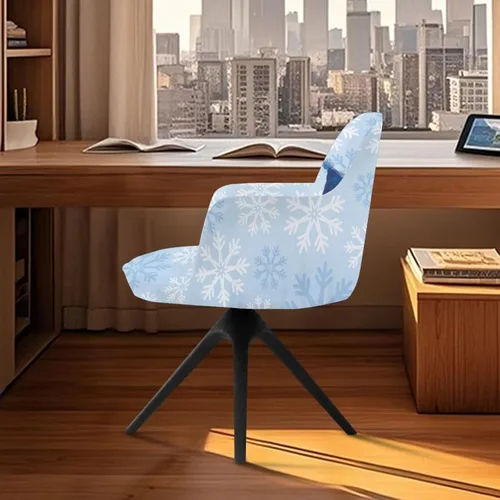 Vista 4 de Funda de asiento para silla de oficina, diseño de muñeco de nieve, con reposabrazos, reutilizable, moderna, con parte inferior elástica, fácil