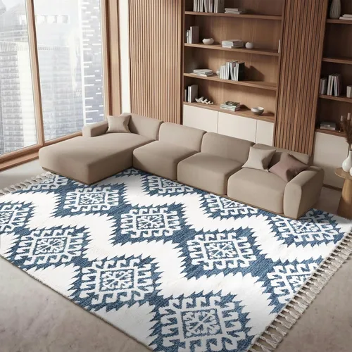 Vista 8 de SAFAVIEH - Alfombra de acento de la colección de borlas marroquíes Shag - 2'3" x 4', marfil y marrón, estilo bohemio, no suelta pelo y de fácil